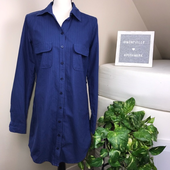 I Heart Ronson Dresses & Skirts - I Heart Ronson Small Blue Pinstripe Shirt Dress